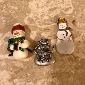Collectible Snowman pin set of 3